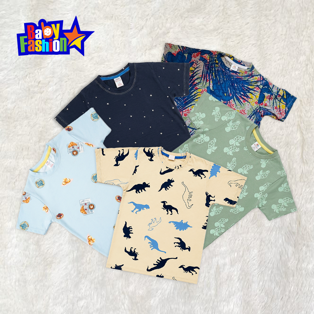 Baby Boys Cotton Half Sleeve T-Shirt  - 5 (5 Pcs)