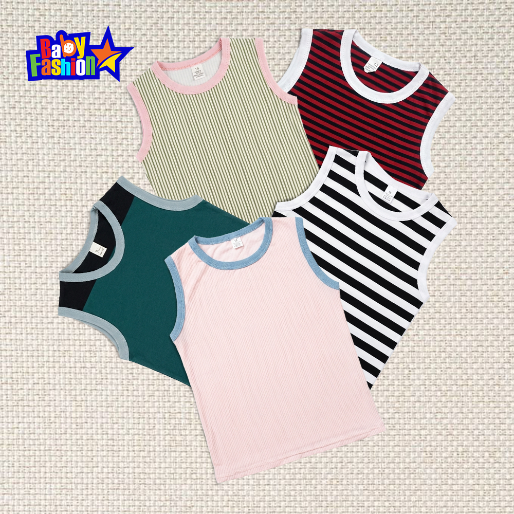 Baby Boys Cotton Sleeveless T-Shirt - 2 (5 Pcs