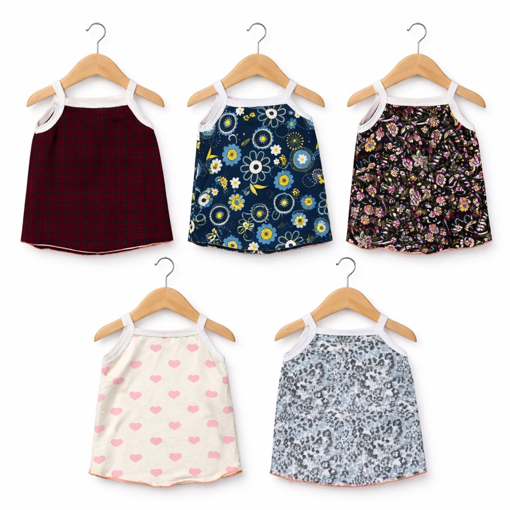 Baby Girls Cotton T-Shirt Set (5 Pcs)