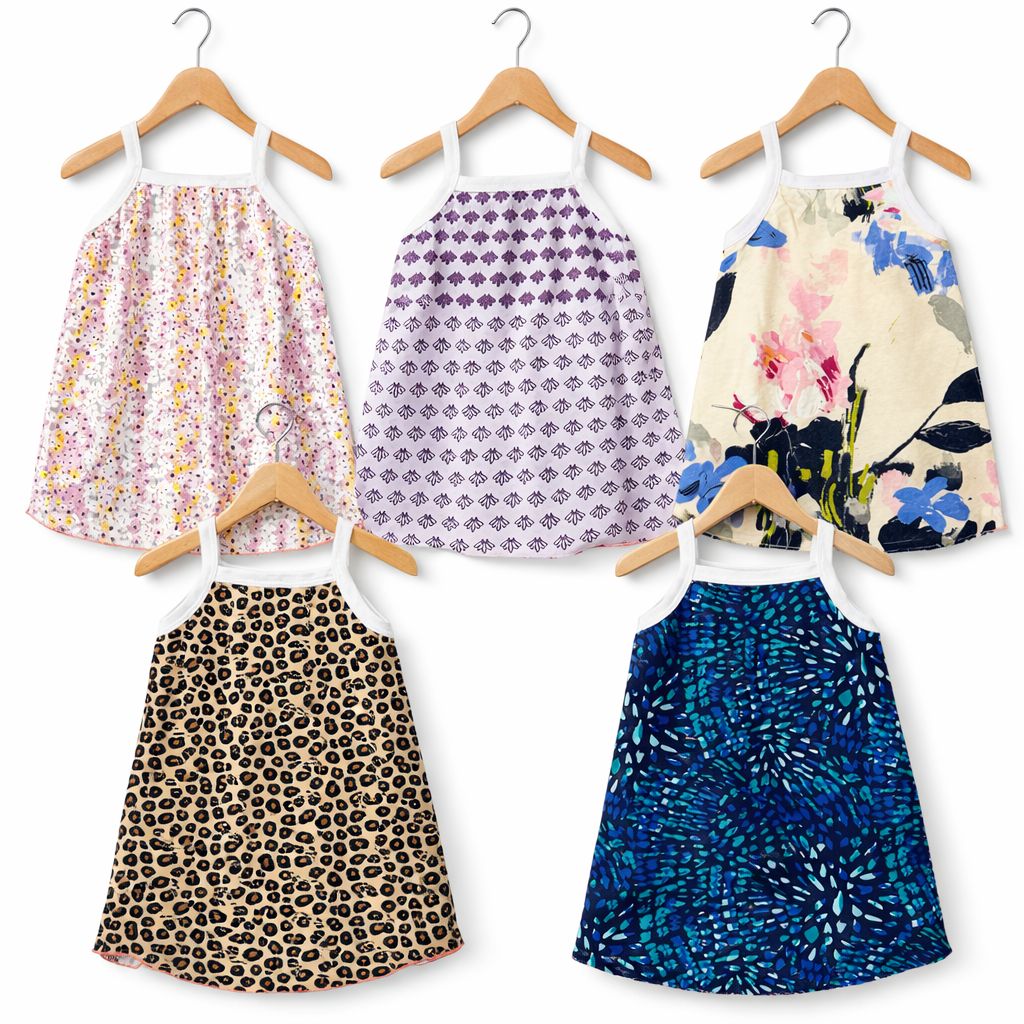 Baby Girls Cotton T-Shirt Set - 6 (5 Pcs)