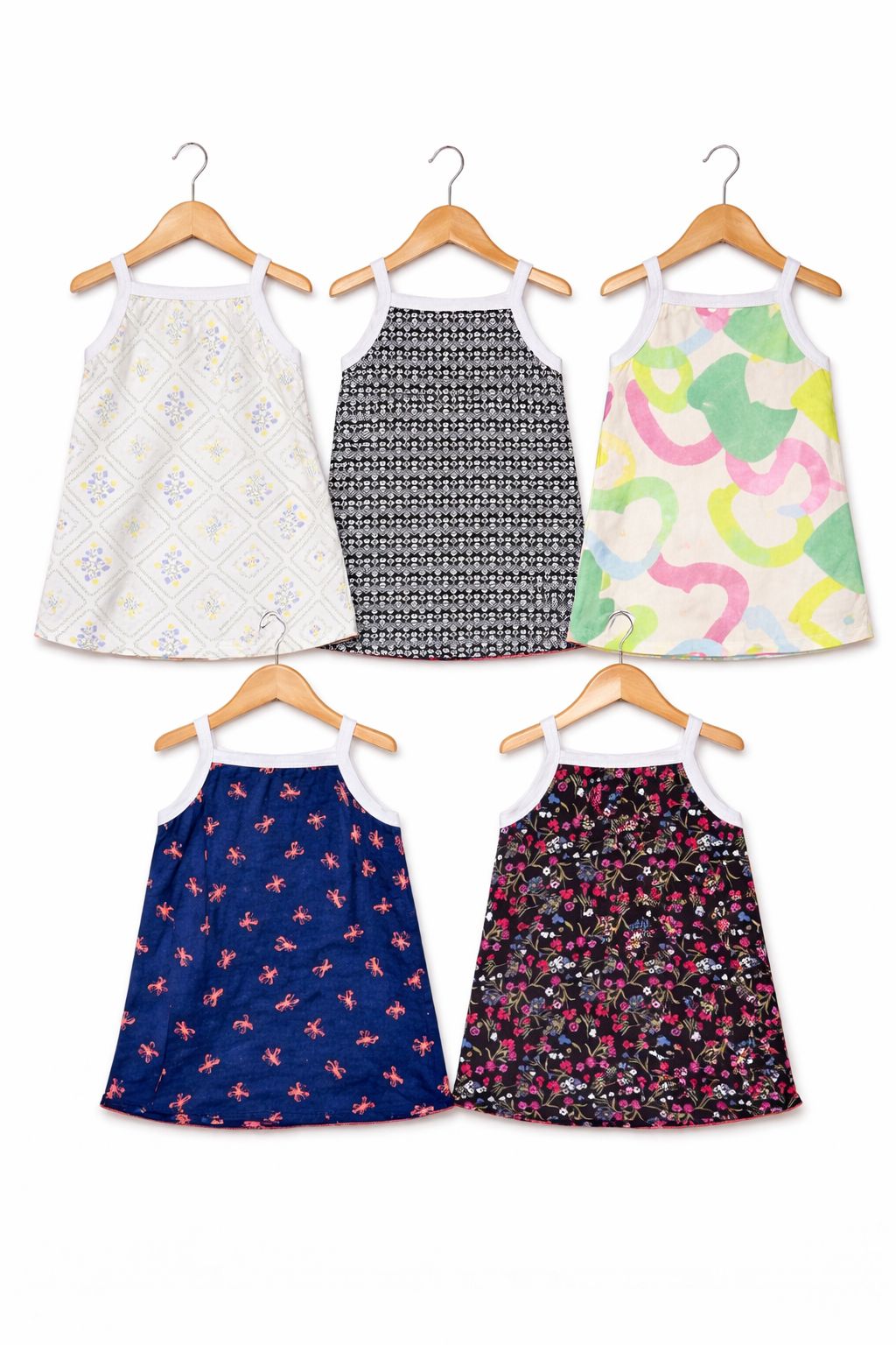 Baby Girls Cotton T-Shirt Set - 9 (5 Pcs)
