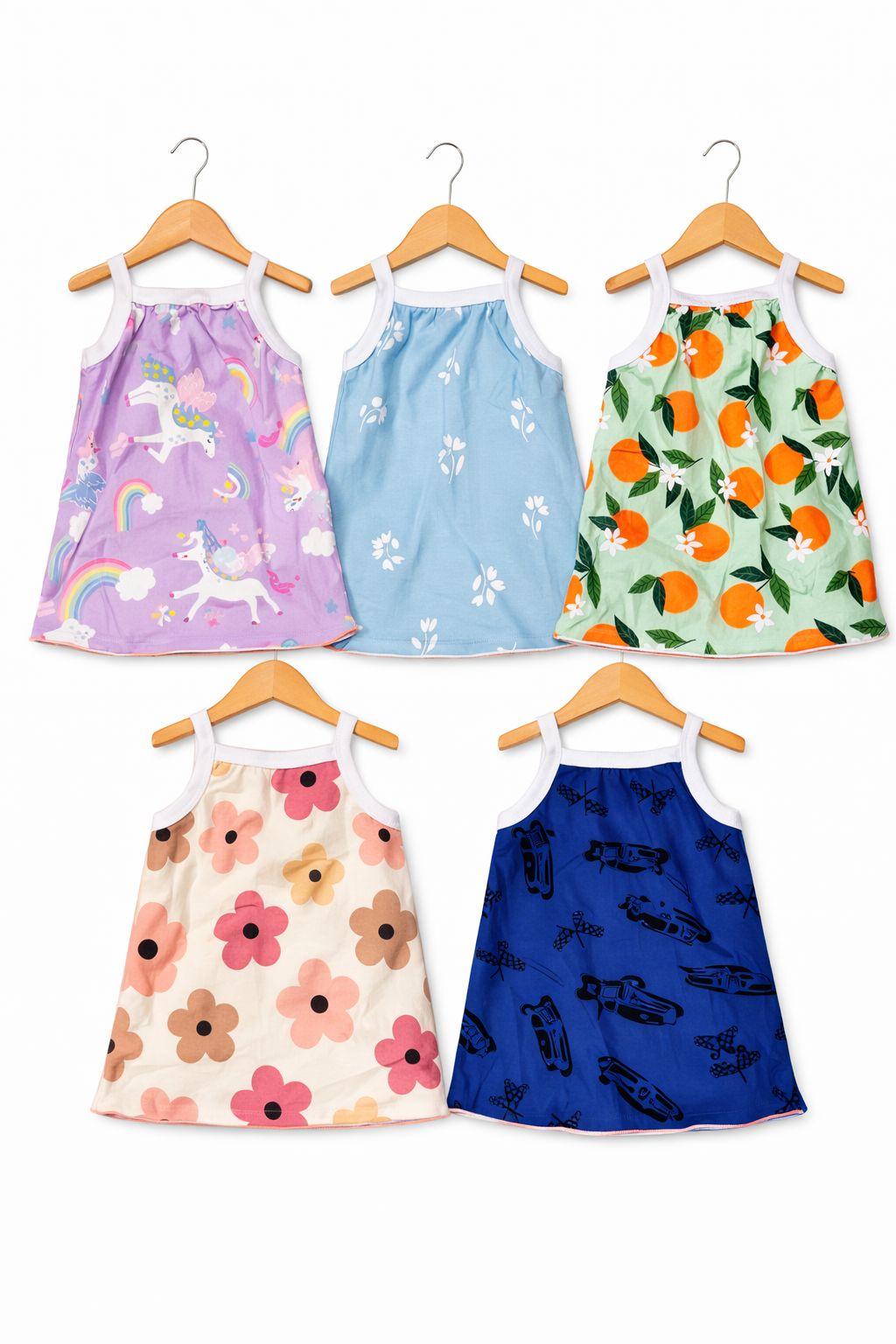 Baby Girls Cotton (Camisole Top) T-Shirt Set - 2 (5 Pcs)