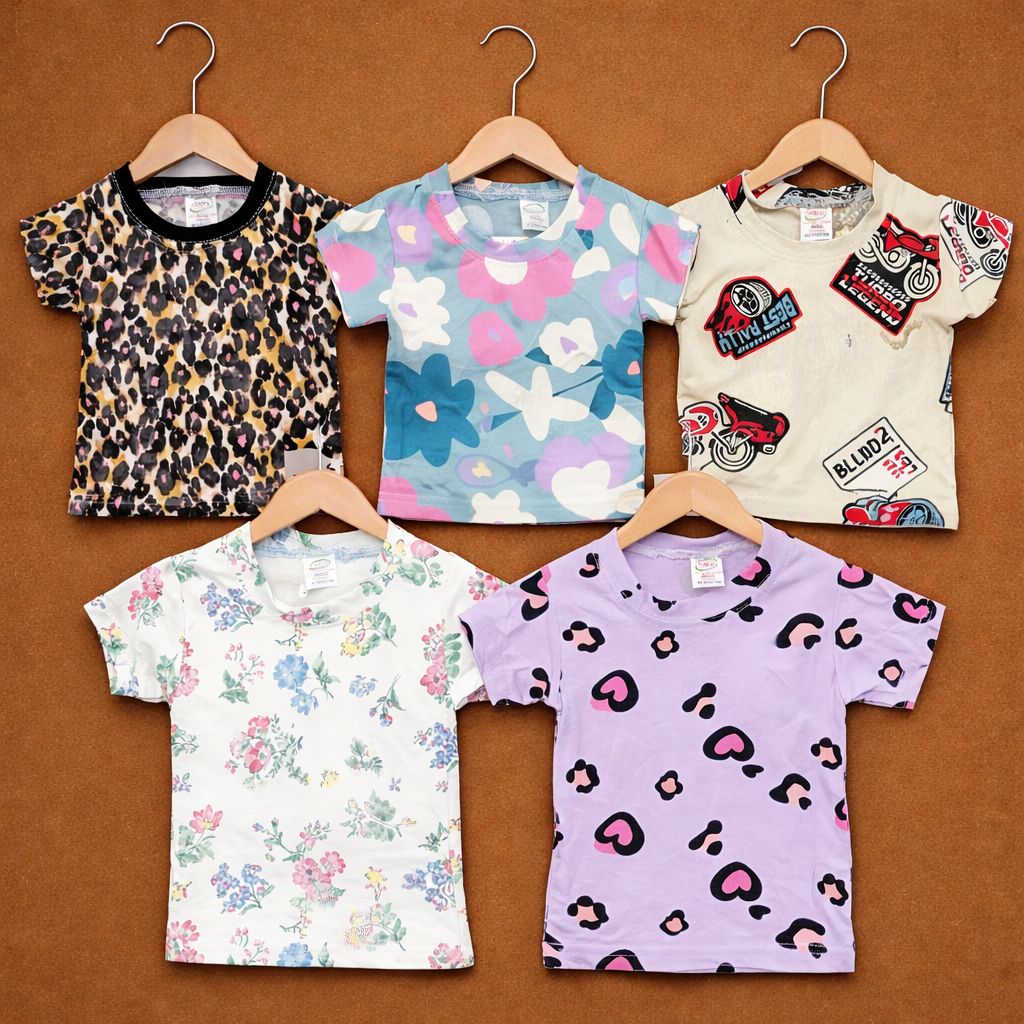 Baby Boys Cotton Half Sleeve T-Shirt (5 Pcs)