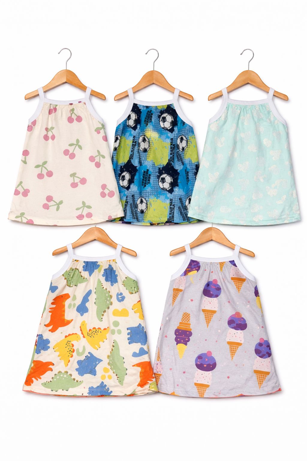 Baby Girls Cotton (Camisole Top) T-Shirt Set - 2 (5 Pcs)