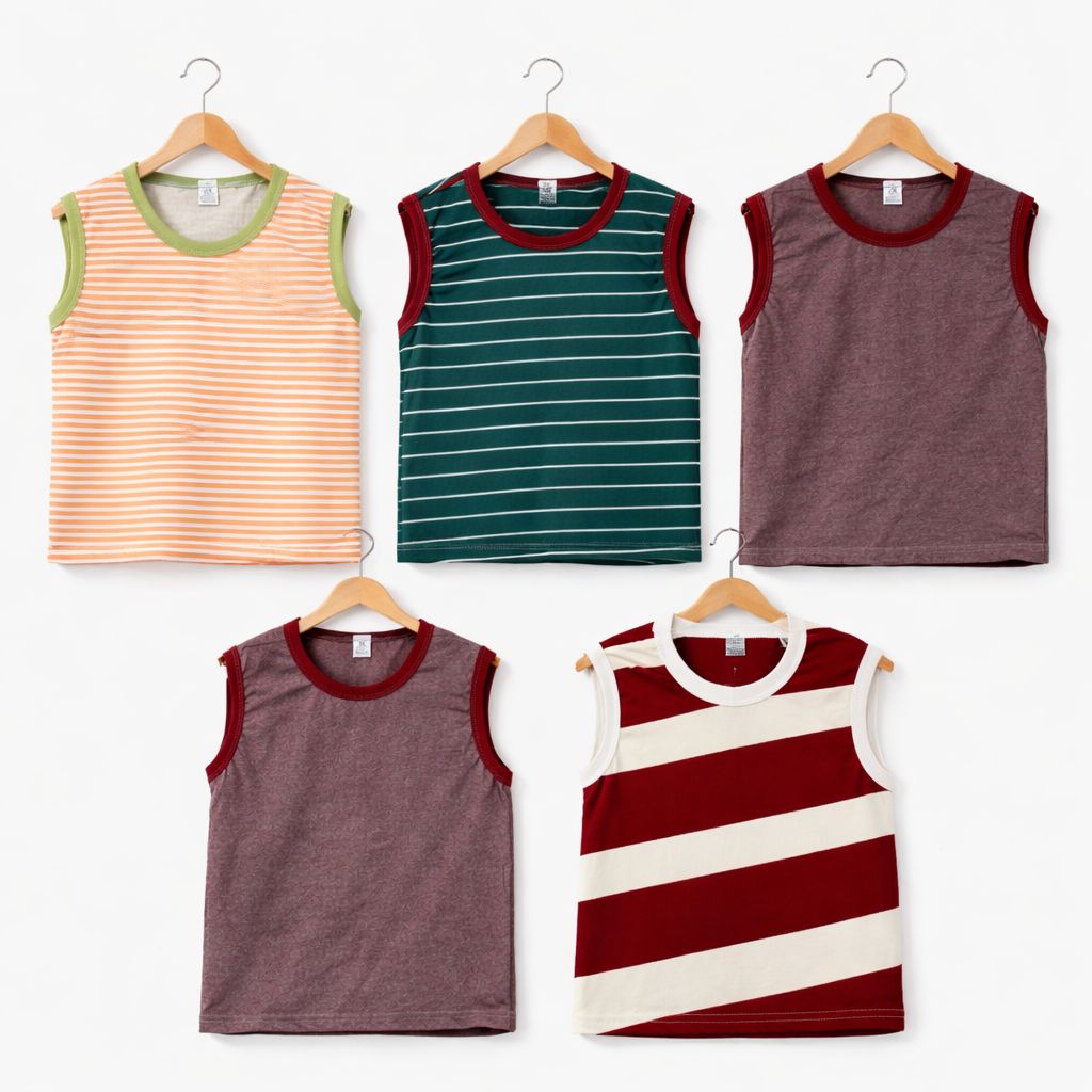 Baby Boys & Girls Cotton T-Shirt Set - 2 (5 Pcs)